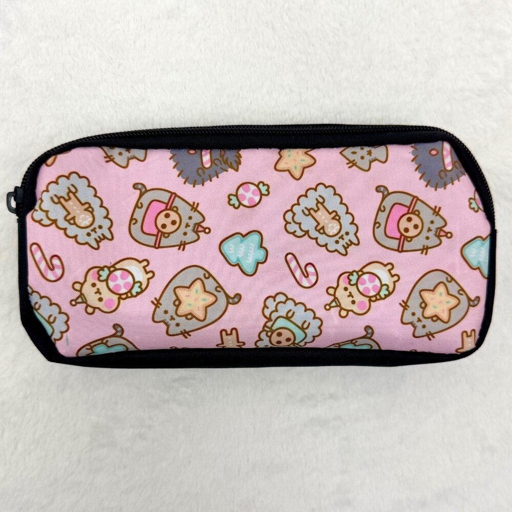 Pusheen Cat Cookies & Candy Canes Pencil Cosmetics School Supplies Zippered Case